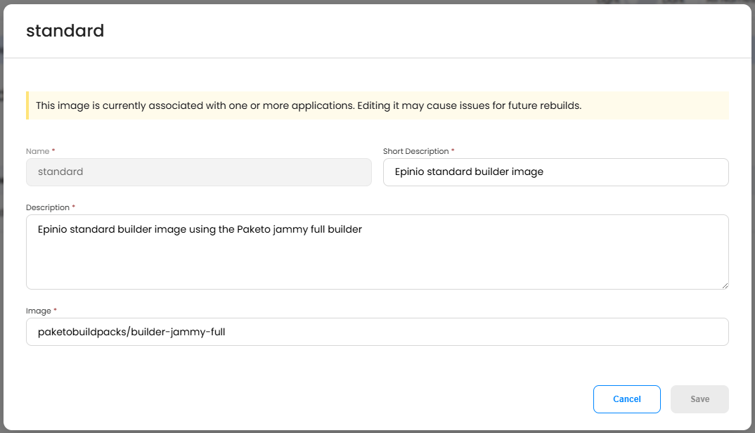 Edit Builder Image Modal