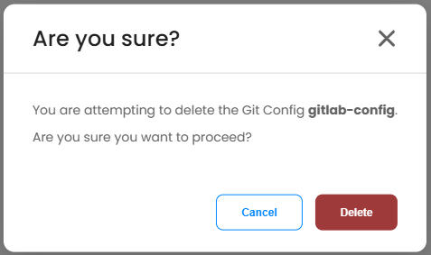 Delete Git Config Modal