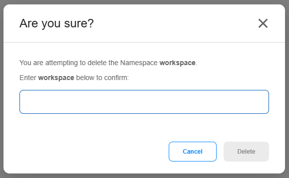 Delete Namespace Modal